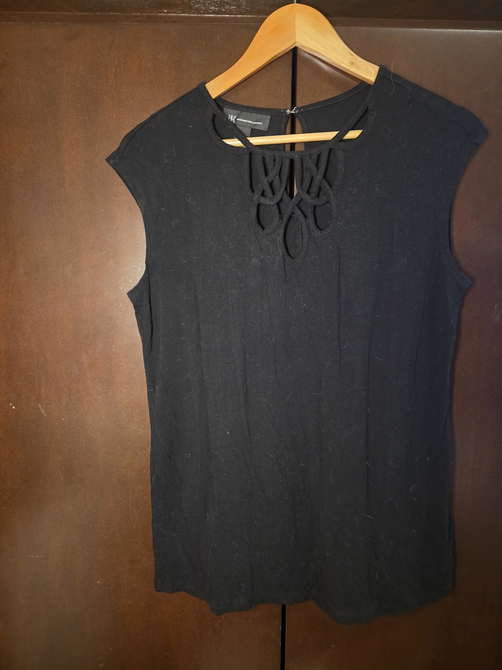 INC International Concepts Black Sleeveless Tank Women Size Large